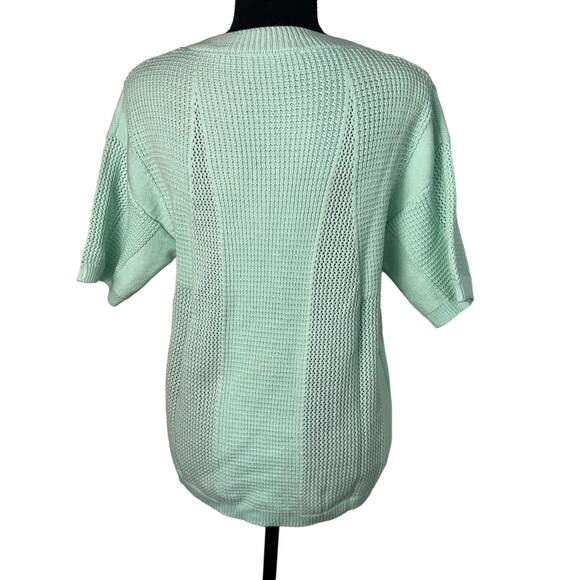 Laurie Felt Cotton Short Sleeve Sweater Mint Size XS NWOT - Picture 6 of 11
